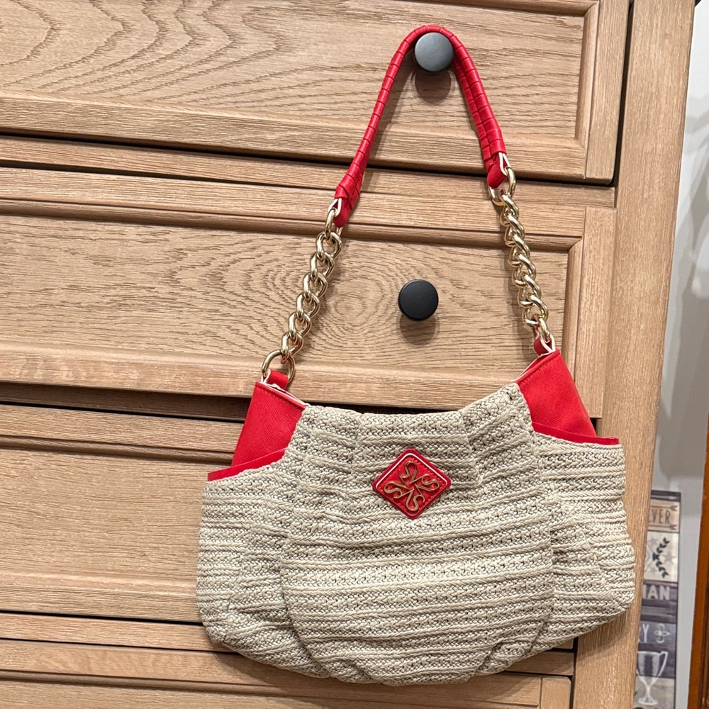 Vera Wang Red and Tan Women's Handbag